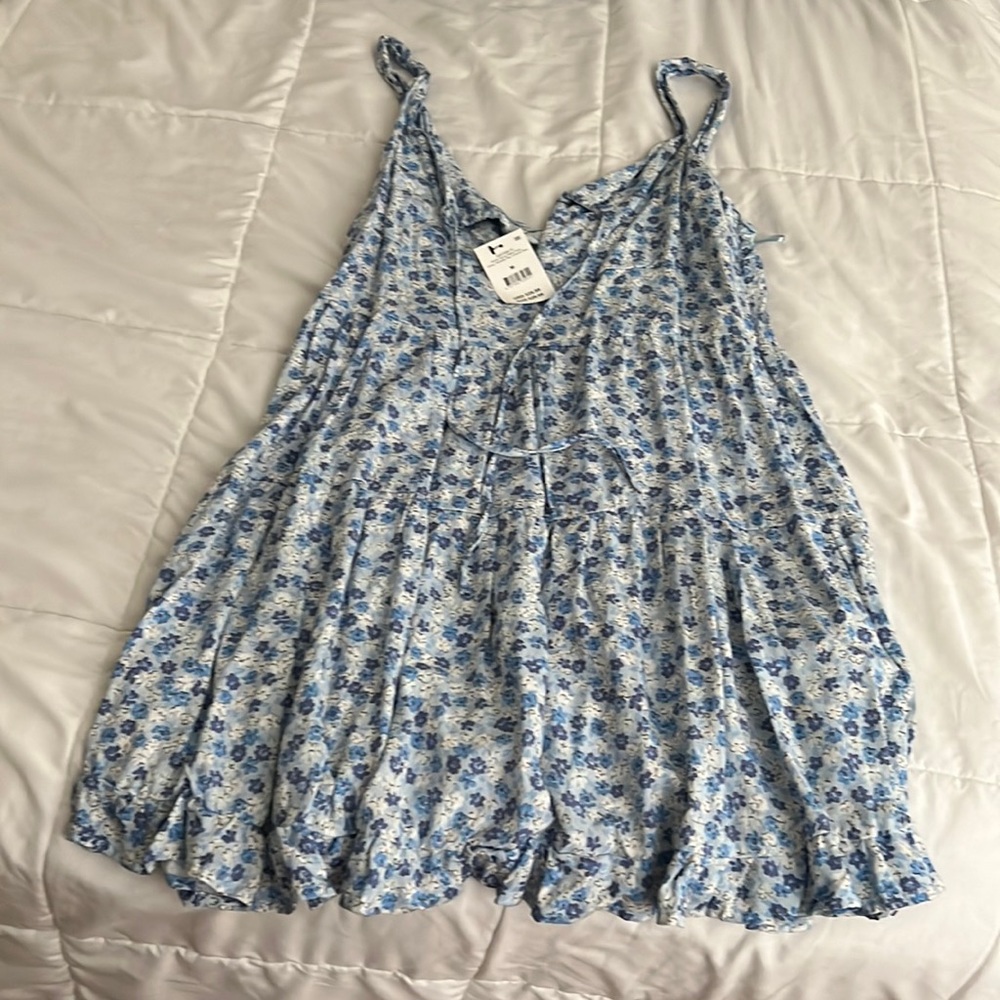 Cotton on blue flower mini dress